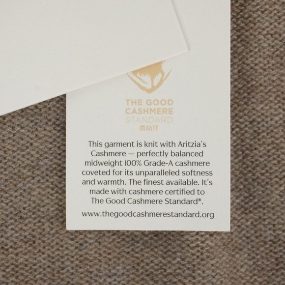 Aritzia Cashmere Relaxed Open-Front Cardigan in Heather Nomad Taupe Size 2 - NWT - Picture 8 of 9